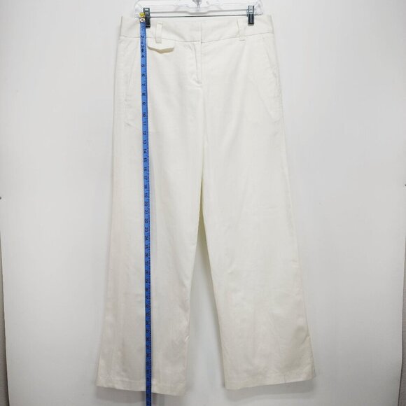 French Connection Womens White Cotton Straight-Leg Trousers high rise Size 6 - Picture 6 of 12